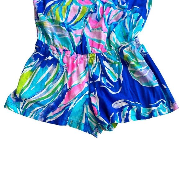 Lilly Pulitzer Girls Cold Shoulder Vibrant Lightweight Candice Romper Size 4-5Y - Picture 5 of 6